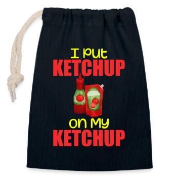 I Put Ketchup On My Ketchup Tee Costume Tomato DIY - Sac cadeau en coton avec cordon (14 x 20 cm) - bleu marine - Devant