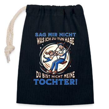 Papa - Tochter Sprüche - Vater mit Kind Vaterliebe - Verschließbarer Geschenkbeutel aus Baumwolle (14x20cm) - Navy - Vorne