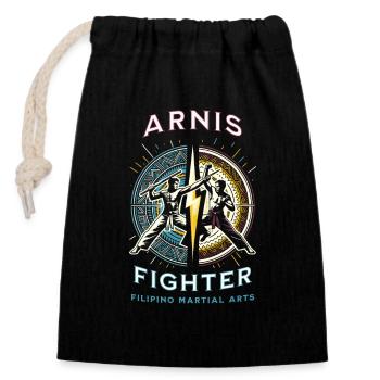 Arnis Kali Eskrima Entraînement de boxe philippine - Sac cadeau en coton avec cordon (14 x 20 cm) - noir - Devant