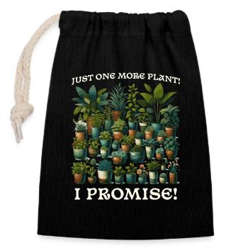 Plant Lover - Juste un cadeau de plante de plus - Sac cadeau en coton avec cordon (14 x 20 cm) - noir - Devant