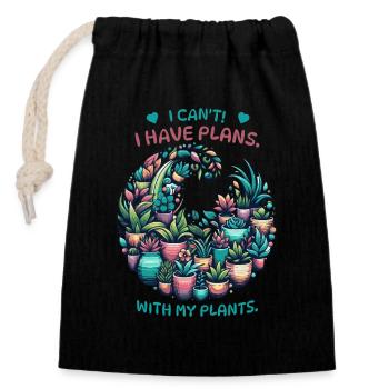 Jardiniers, amoureux des plantes et amateurs de plantes de balcon - Sac cadeau en coton avec cordon (14 x 20 cm) - noir - Devant