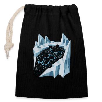 Conception de thérapie par le froid - Motif d’amateur de bain de glace - Sac cadeau en coton avec cordon (14 x 20 cm) - noir - Devant