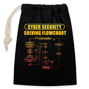 Cyber Security Solving Flowchart - Closable cotton gift bag (14x20cm) - black - Front
