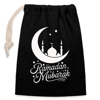 Ramadan Mubarak - Islam Muslim Gift - Closable cotton gift bag (14x20cm) - black - Front