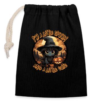 Halloween Unicorn - Closable cotton gift bag (14x20cm) - black - Front