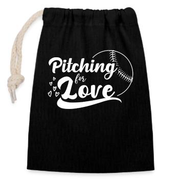 Baseball-Spieler 14. Februar Valentinstag-Geschenk - Verschließbarer Geschenkbeutel aus Baumwolle (14x20cm) - Schwarz - Vorne