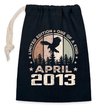 Unvergleichlich seit April 2013, 11-jähriges Jubiläum - Verschließbarer Geschenkbeutel aus Baumwolle (14x20cm) - Navy - Vorne