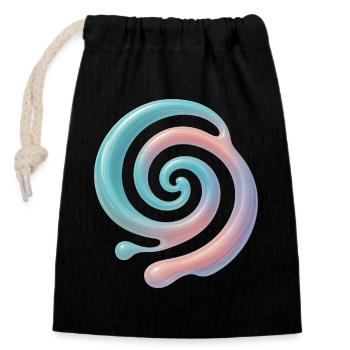 3D Spirale Pastell - Verschließbarer Geschenkbeutel aus Baumwolle (14x20cm) - Schwarz - Vorne