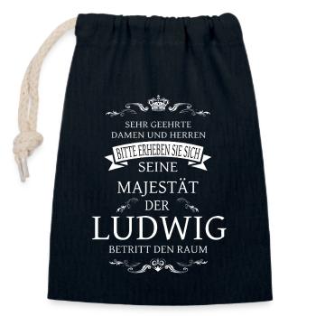 Seine Majestät der Ludwig betritt den Raum - Verschließbarer Geschenkbeutel aus Baumwolle (14x20cm) - Navy - Vorne