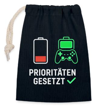 Gaming Motivation Design for Fans - Closable cotton gift bag (14x20cm) - navy - Front