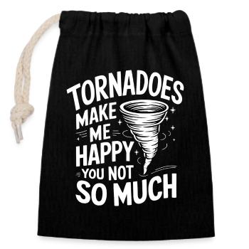 Storm Chasing Tornado Sturm Meteorologe - Verschließbarer Geschenkbeutel aus Baumwolle (14x20cm) - Schwarz - Vorne