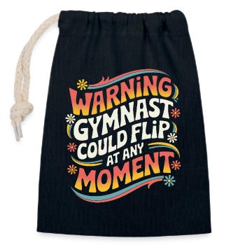 Gymnastics Gymnastics - Closable cotton gift bag (14x20cm) - navy - Front