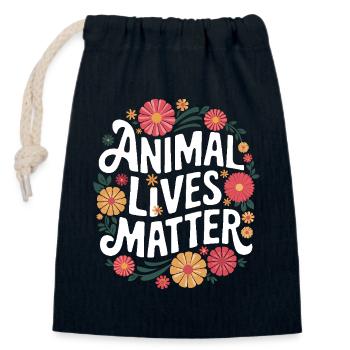 Vegetarian Vegan Veggie Vegetarian - Closable cotton gift bag (14x20cm) - navy - Front