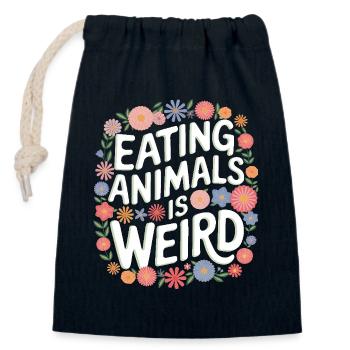 Vegetarian Vegan Veggie Vegetarian - Closable cotton gift bag (14x20cm) - navy - Front