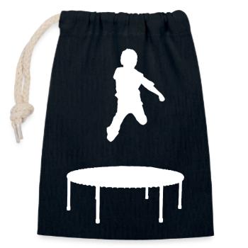 trampoline - Sac cadeau en coton avec cordon (14 x 20 cm) - bleu marine - Devant