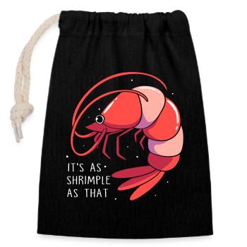 Shrimp Languste Meeresfrüchte Krabbe - Verschließbarer Geschenkbeutel aus Baumwolle (14x20cm) - Schwarz - Vorne