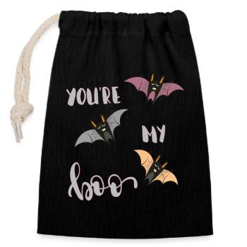 You are my boo Halloween - Verschließbarer Geschenkbeutel aus Baumwolle (14x20cm) - Schwarz - Vorne