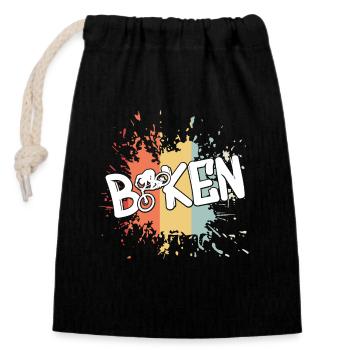 Biken Biker Downhill Fahrrad - Verschließbarer Geschenkbeutel aus Baumwolle (14x20cm) - Schwarz - Vorne
