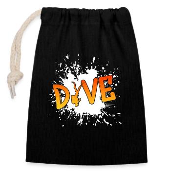 tauchen dive diving - Verschließbarer Geschenkbeutel aus Baumwolle (14x20cm) - Schwarz - Vorne