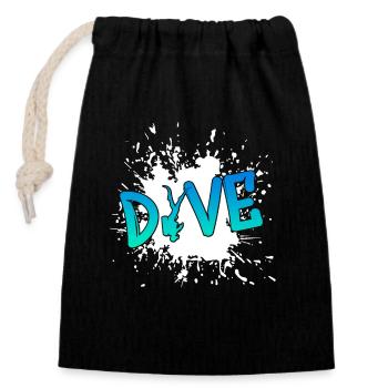 dive diving tauchen taucher scuba diver - Verschließbarer Geschenkbeutel aus Baumwolle (14x20cm) - Schwarz - Vorne