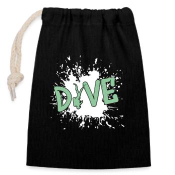 Tauchen Taucher Diving Scuba Diver - Verschließbarer Geschenkbeutel aus Baumwolle (14x20cm) - Schwarz - Vorne