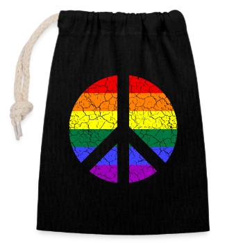 LGBTQ Love Pride CSD - Verschließbarer Geschenkbeutel aus Baumwolle (14x20cm) - Schwarz - Vorne