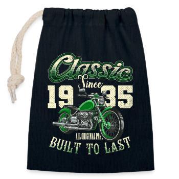 Motorcycle Bikers Motorbike Birthday Born In 1931 - Closable cotton gift bag (14x20cm) - navy - Front