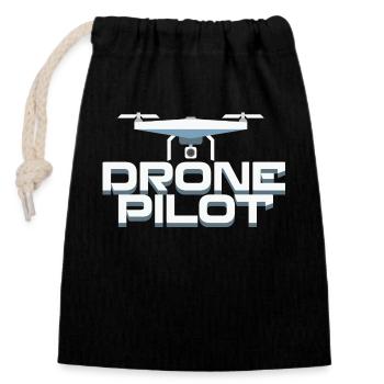 Fpv-drohnenpilot - Verschließbarer Geschenkbeutel aus Baumwolle (14x20cm) - Schwarz - Vorne