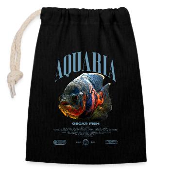Oscar Fish Water Change Monster Fish - Closable cotton gift bag (14x20cm) - black - Front