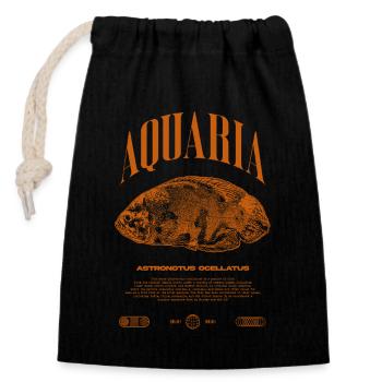 Oscar Fish Keeper Moderne Streetwear - Verschließbarer Geschenkbeutel aus Baumwolle (14x20cm) - Schwarz - Vorne