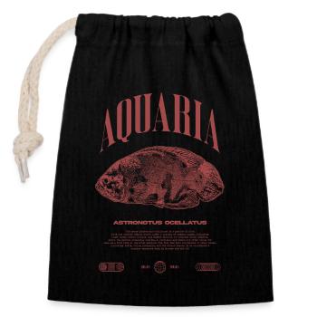 Oscar Fish Keeper Modern Streetwear - Closable cotton gift bag (14x20cm) - black - Front