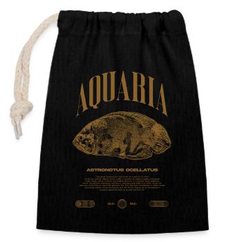 Oscar Fish Keeper Modern Streetwear - Closable cotton gift bag (14x20cm) - black - Front