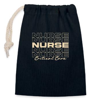 Infirmière en soins intensifs Infirmières médicales élégantes - Sac cadeau en coton avec cordon (14 x 20 cm) - bleu marine - Devant