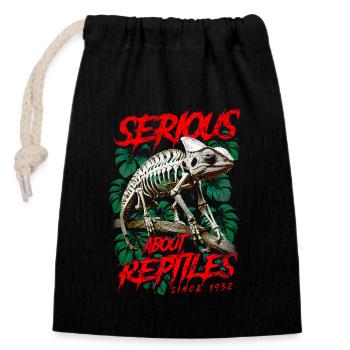 Serious About Reptiles Reptile Keeper Born In 1932 - Closable cotton gift bag (14x20cm) - black - Front