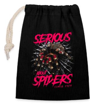 Serious About Spiders Pet Tarantula Born In 1989 - Closable cotton gift bag (14x20cm) - black - Front
