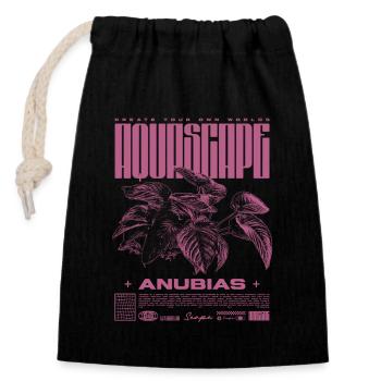 Aquascaping Anubias Aquatic Plant Fischhalter - Verschließbarer Geschenkbeutel aus Baumwolle (14x20cm) - Schwarz - Vorne
