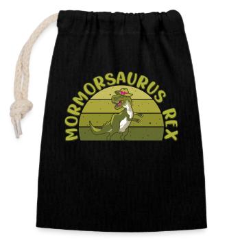 Maman grand-mère T-Rex dinosaure drôle idée de cadeau - Sac cadeau en coton avec cordon (14 x 20 cm) - noir - Devant