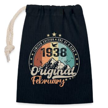 Legends born in February 1938 Gift 86 years - Closable cotton gift bag (14x20cm) - navy - Front
