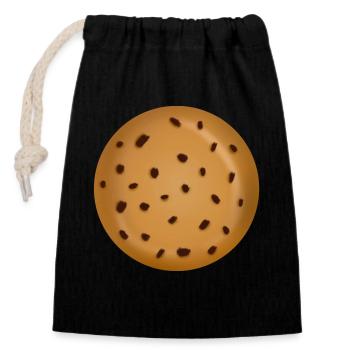 cookie avec pépites de chocolat cadeau cool - Sac cadeau en coton avec cordon (14 x 20 cm) - noir - Devant