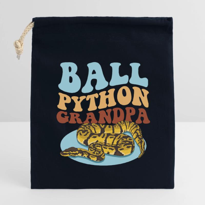 Roi Python Grand-père Python serpent cadeau Sac cadeau en coton avec cordon (14 x 20 cm)