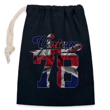 48. GEBURTSTAG UK VINTAGE 1978 - Verschließbarer Geschenkbeutel aus Baumwolle (14x20cm) - Navy - Vorne