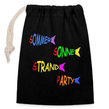 Summer Sun Beach Party Pisces - Closable cotton gift bag (14x20cm) - black - Front