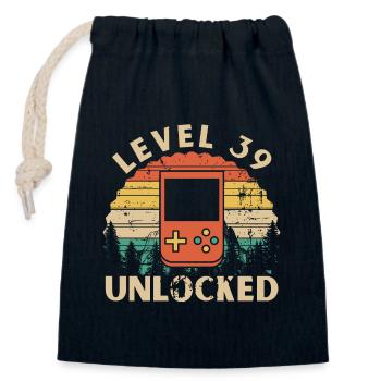 Level 39 Unlocked - Closable cotton gift bag (14x20cm) - navy - Front