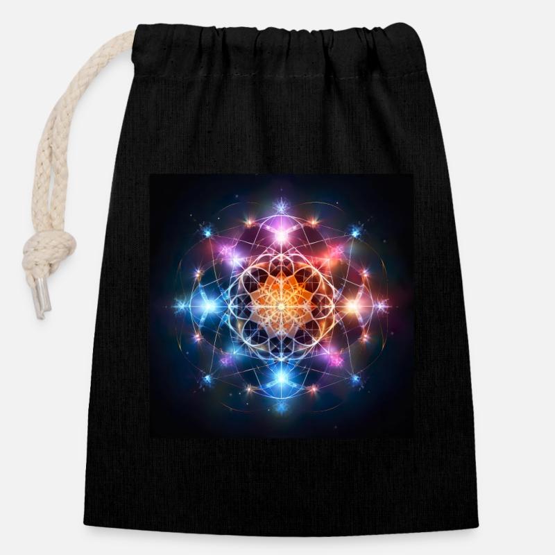 Guérison de l’ - Sac cadeau en coton avec cordon (14 x 20 cm) - noir