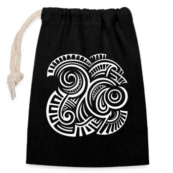 Dévoilement du championnat de tatouage maori - Sac cadeau en coton avec cordon (14 x 20 cm) - noir - Devant