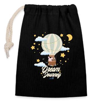 Dream trip - Closable cotton gift bag (14x20cm) - black - Front