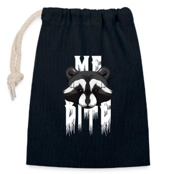 I bite raccoon - Closable cotton gift bag (14x20cm) - navy - Front