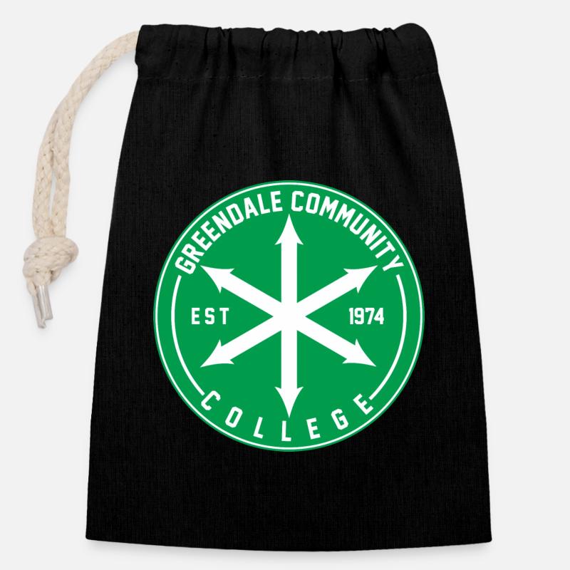 Community Graphic - Closable cotton gift bag (14x20cm) - black