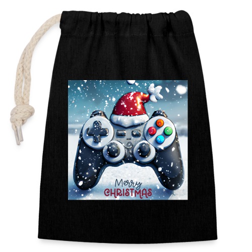 Merry Christmas Gaming - Gavepose av bomull med lukkemekanisme (14x20cm)
