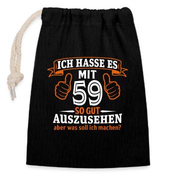 59 Jahre Geschenk 59. Geburtstag Lustig Geschenk - Verschließbarer Geschenkbeutel aus Baumwolle (14x20cm) - Schwarz - Vorne